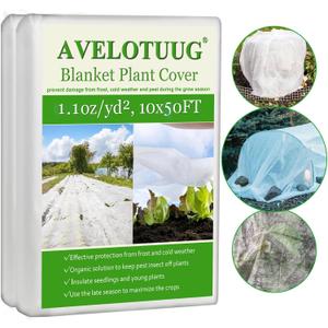 Plant Covers Freeze Protection, 10ft50ft Frost Blankets for Outdoor Plants, 1.1oz/yd Garden Fabric Plant Floating Row Cover, Winter Frost Cloth Plant Freeze Protection for Cold Weather