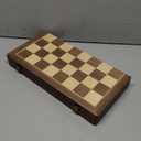 2 in 1 Magnetic Chess Set & Checkers Board Game, 15" Wooden Folding Chess Board with 2 Extra Queens, Portable Travel Chess Set with Pieces Storage Slots, Beginner Chess Board Game for Adults & Kids