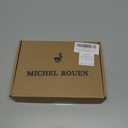 MICHEL ROUEN Mens Polo Shirts Heather Jacquard/Print/Striped Performance Moisture-Wicking Casual Collared Golf Shirts for Men (L)