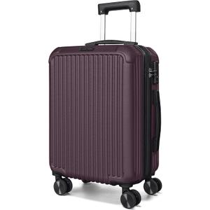LIGHT FLIGHT 20" Carry On Luggage 22x14x9 Airline Approved, Crimson Purple
Durable ABS hardshell suitcase with TSA lock, 20% expandable capacity from 35L to 42L, silent 360 spinner wheels