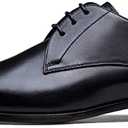 Jousen Men's Dress Shoes Leather Modern Formal Business Oxford Shoes Plain Toe Classic Dress Shoes for Men (AMY9216W Black 11.5)
