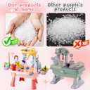 2027 Upgraded 4-in-1 Water Table for Toddlers 2-3, Kids Sensory Table with Electric Water Pump & Faucet, Kitchen Play Sink Toys with Food Accessories, Fishing Toy (NEW Pink)