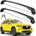 Wonderdriver Lockable Roof Rack Cross Bars 300lbs Compatible with CX90 CX-90 2024 2025 2026, Heavy Duty Aluminum Roof Rails Crossbars Black Rooftop Luggage