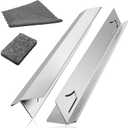 Windspeed 2 Pack T Shaped Stove Gap Covers Stainless Steel Kitchen Stove Counter Gap Cover Between Stove and Counter Edge Filler Length 13.8" to 27.6" Include Clean Cloth and Sponge
