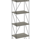Furinno Rata 6-Tier Industrial Multipurpose Flat Base Shelf Display Rack, Narrow, Marble White