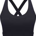RUNNING GIRL Sports Bras for Women, Molded Cup High Impact Sports Bra Workout Bras for Women High Support Racerback (Black, S)