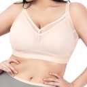 Full Coverage Minimizer Bras for Women No Underwire Plus Size Wireless Bras Unlined Support Comfort Everyday Bra - Nude 34C