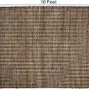 8x10 feet Jute & Black Wool Area Rug Handwoven Mini Check Natural Fiber Rug with 4" Border, Neutral Boho Farmhouse Rug for Living Room,Dining Room,Bedroom | 0.6" Pile (8' x 10')