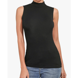 UNTYHOTS Women's Sleeveless Long Sleeves Mock Turtleneck Top Basic Stretch Fitting Pullover Lightweight Slim Shirt. XL