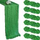 6 Pack Green Cheesecloth Table Runner 10FT Boho Cheese Cloths Gauze Fabric Spring Table Runners 120 Inch Rustic for Wedding Birthday Party Baby Shower Holiday Home Decorations