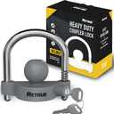 RETRUE Universal Coupler Lock Trailer Locks Ball Hitch Trailer Hitch Lock Adjustable Security Heavy-Duty Steel Fits 1-7/8 Inch, 2 Inch, 2-5/16 Inch Couplers, Grey (Gray)