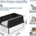 2 PACK Stainless Steel Cat Litter Box with Lid,19.7” L x 13.8” W x 11.8”H Deep,Large Metal Litter Box with High Side,for Small and Large Cats,Anti-Leakage Non-Sticky Include Litter Scoop