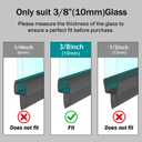 MATDDY 39" Shower Door Seal, 2-Pack 3/8" Glass Door Bottom Seal, Black Frameless Shower Doors Strip, Stop Shower Leaks and Create a Water Barrier for 3/8 Inch (10mm) Glass