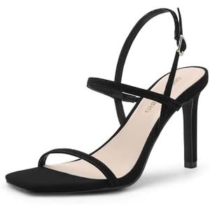DREAM PAIRS Women’s Slingback Heels High Stilettos Open Square Toe Ankle Strap Pumps Sexy Comfort Strappy Dress Shoes Wedding Bridal Heeled Sandals, SIZE 9.5 W