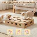 XL Cat Nail File Enrichment Box, Cat Scratch Puzzle Box with Replaceable Filing Pad, Stress-Free Grooming Toy for Indoor Cats