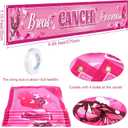HOWAF 37pcs Breast Cancer Awareness Party Decorations- 1 Breast Cancer Awareness Yard Sign and 36pcs Breast Cancer Awareness Balloons, Pink Ribbon Party Fence Banner and Pink Ribbon Latex Balloons