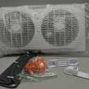 Comfort Zone Twin Window Fan with Reversible Airflow Control, 9 inch, Auto-Locking Expanders, 2 Speed Fan, Dual Fan, Exhaust, Airflow 9.84 ft/sec, Ideal for Home, Kitchen, Bedroom & Office, CZ319WT