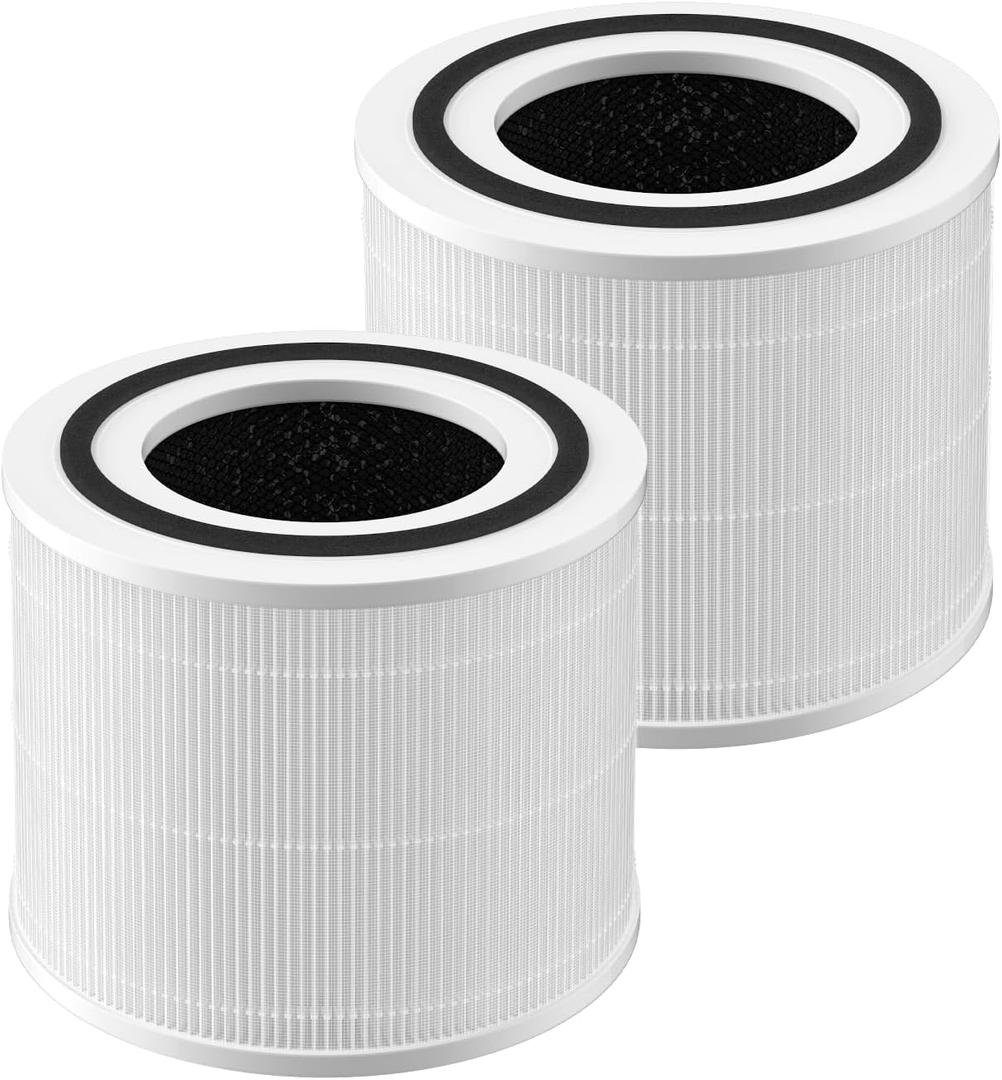 Future Way Core 300 Replacement Filter for LEVOIT Core 300 & 300S Air Purifier, 3-Stage H13 True HEPA Filter for Common Airborne Substance Removal, Replace Core 300-RF, Yellow, 2-Pack (Pet Filter)