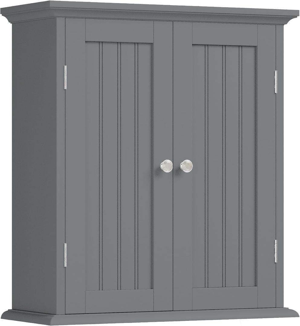 ChooChoo Bathroom Wall Cabinet with 2 Doors, Over The Toilet, 8.8"D x 21.1"W x 24"H