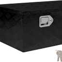 27" x 13" x 13" Trailer Tongue Tool Box with Latch and Keys Heavy Duty Aluminum Trailer Toolbox Organizer Truck Underbody Box Compatible with Pick Up Truck Bed RV Trailer ATV Black