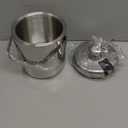 Double-Wall Stainless Steel Wine Ice Buckets with Lid,Tong&Strainer, for Cocktail Bar,Parties Chilling Beer Champagne,Keep Ice Frozen Longer for Outdoor or Indoor,Picnic (1.3L)