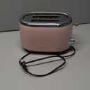 Mueller Retro Toaster 2 Slice with 7 Browning Levels and 3 Functions: Reheat, Defrost & Cancel, Stainless Steel Features, Removable Crumb Tray, Under Base Cord Storage, Pink