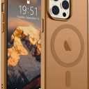 SUPFINE Magnetic for iPhone 14 Pro Case (Compatible with MagSafe) (Military Grade Drop Protection) Translucent Matte Shockproof Phone Cover,Brown
