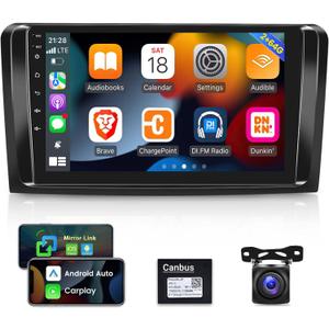 [2G+64G] Car Radio for Mercedes Benz GL ML Class W164 X164 ML350 ML500 ML280 GL320 GL350 GL450 2005-2011, Android Touch Screen Car Stereo, Carplay/Android Auto/1080P/WiFi +AHD Backup Camera