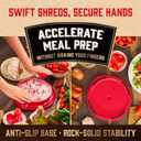 Red Chicken Shredder + 6 Freezer Bags | 20 oz | Hardened, Anti-Slip Chicken Shredder Tool Twist with See-Through Lid | Safer-than-Knives Meat Shredder Tool Twist | Dishwashable | Chicken Puller