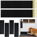 Door Kick Plate Protector Set, Self Adhesive PVC Door Protector Against Scratches & Dents, Peel and Stick Door Guard for Exterior & Interior Doors, 16" x 4.3" (4PCS) & 32.3" x 5.7" (2PCS), Black