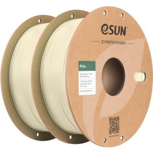 eSUN PLA+ Filament 1.75mm, 3D Printer Filament Dimensional Accuracy +/- 0.03mm, 1kg Cardboard Spool(2.2lbs) 3D Printing Filament, Fits for Most FDM 3D Printers(2 Pack Bone White)
