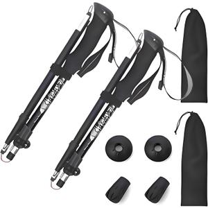 Aluminum Collapsible Ultralight Travel Trekking Hiking Poles Djustable Height Lightweight Walking Sticks with Quick Lock System, Telescopic, Camping for Men and Women