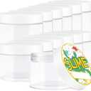 Opret 12 Pack 10oz Empty Slime Containers, Large Plastic Slime Jars with Lids and Labels Clear Storage Organizers for Slime Making, Food and Beauty Products, BPA Free