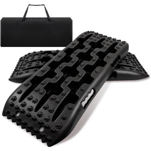 ROBLOCK 27" Recovery Traction Boards with Carry Bag, Heavy Duty Off Road Traction Boards in Mud, Snow, Sand, for Cars, Pickups, SUVs, RVs, Black