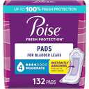 Poise Fresh Protection Pads ,Moderate4 ,66 pads,2 pacs