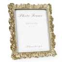 Cuspin 8x10 Picture Frame Vintage Gold Frames, Elegant Photo Frame with Glass Front, Palm Leaves Textured Hand-Crafted Resin Frame for Wall and Tabletop Display Home Decor
