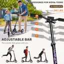 WAYPLUS KS1 Kick Scooter for Ages 6+,Kid, Teens & Adults. Max Load 240 LBS. Foldable, Lightweight, 8IN Big Wheels for Kids, Teen and Adults, 4 Adjustable Levels. Bearing ABEC9 FED Fitness, Purple