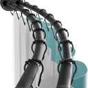 Zenna Home Double Curved Shower Curtain Rod, No Drill, 50-72 Inch Adjustable Tension Curved Shower Rod for Bathroom, Rustproof Double Rod, Non-Slip, Adds Room in Shower, Matte Black