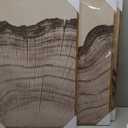 KUVIOKE Boho Vintage Antique Tree Wall Art Framed Neutral Retro Tree Rings Wood Prints Rustic Nature Illustrations Bedroom Living Room 16x24in (Natural Framed) (24L" x 16W" x 3 Panels Natural)