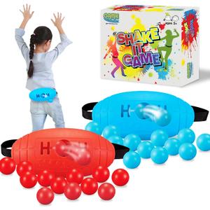 Gamie Shaking Swing Balls Game - Minute to Win it Games - Complete Kids Outdoor Game Set With 2 Containers and 24 Balls - Fun Outdoor Games for Kids Party Ages 4-8
