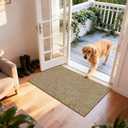 BEAU JARDIN 36"x24" Doormat Super Absorbent Mud Entryway Non-Slip for Dog Paws Dirt Wipe Trapper Mats Entrance Welcome Doormat Shoes Scraper Low Profile Latex Backing Washable (Brownish Tan)