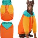 AOFITEE XL Hoodie for Large Dogs, Basic Dog Hoodies with Hat for Spring Fall Winter, Warm Large Dog Hooded Pullover with Sleeves, Extra Large Sweatshirt for Beagle, Dalmation, Orange XL