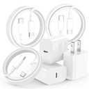 iPhone 17 16 15 Charger Fast Charging,3-Pack 20W USB C Charger Block with 60W Type C to USB C Cable Cord 6FT,Compatible with iPhone 17/17 Pro/17 Pro Max/17 Air/16/16 Pro Max/16 Pro/16 Plus/15/15 Pro (White)