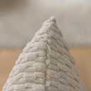 Kevin Textile 2 Packs Cream White Decorative Throw Pillow Covers 26x26 Inch for Living Room Couch Bed Sofa Rustic Farmhouse Boho Home Decor Soft Striped Corduroy Square Cushion Case 66x66 cm