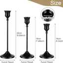 12 Pack Black Candlestick Holders, Vintage Taper Candle Holders Set in 3 Sizes for Dining Table, Fireplace, Party Decor