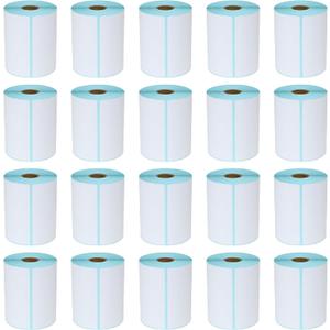 L LIKED 4"x 6" Direct Thermal Labels White Perforated Shipping Labels, 250 per Roll, Pack of 20 Rolls - Commercial Grade