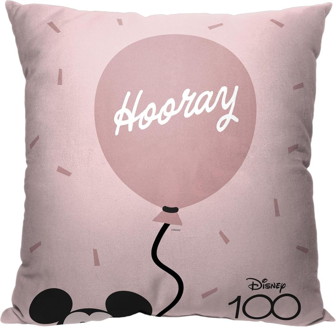 Northwest Disney 100 Pillow, 18" x 18", Hooray Balloon