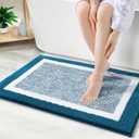 OLANLY Bathroom Rugs 30x20, Extra Soft and Absorbent Microfiber Bath Mat, Non-Slip, Machine Washable, Quick Dry Shaggy Bath Carpet, Suitable for Bathroom Floor, Tub, Shower (Medium, Peacock Blue)