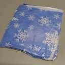 Horaldaily Christmas Tablecloth 7070 Inch Round, White Snow Blue Washable Table Cover for Party Picnic Dinner Decor