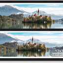 Hongkee 12x36 Picture Frame 2 Packs, Real Glass and Rustic Black Wood Frame, Display Collage Pictures Twelve 4x6 With Mat or Pennant 12 x 36 Without Mat - Horizontal or Vertical Wall Mounting, 12x36 in matted to 12-4x6